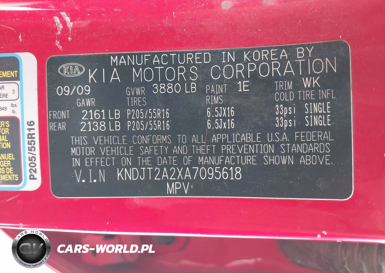 2010 Kia Soul + VIN:KNDJT2A2XA7095618 - 9