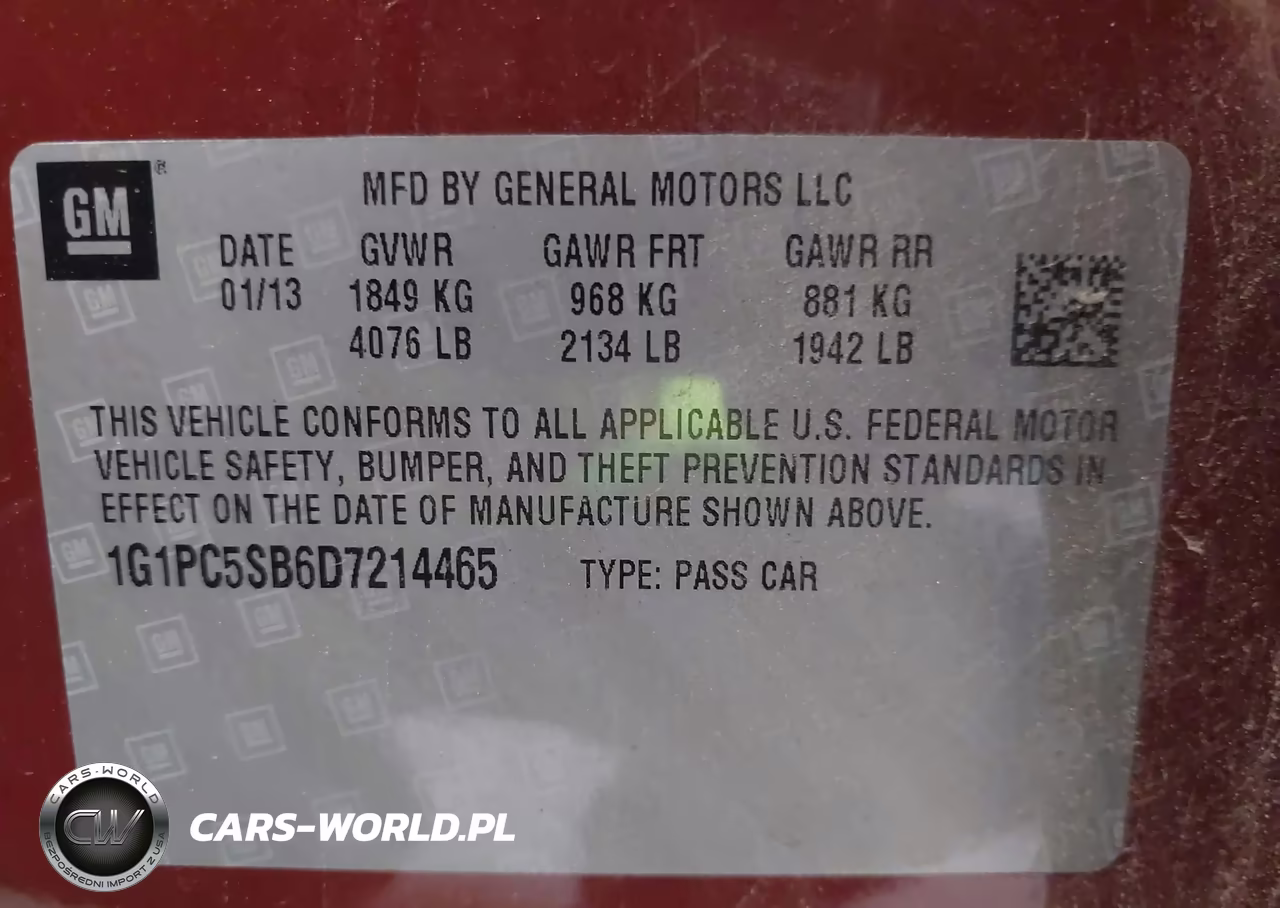 2013 Chevrolet Cruze 1Lt Auto VIN:1G1PC5SB6D7214465 - 9