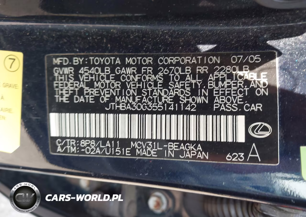 2005 Lexus Es 330 VIN:JTHBA30G355141142 - 9
