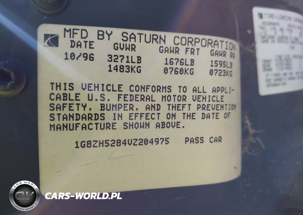 1997 Saturn Sl Sl1 VIN:1G8ZH5284VZ204975 - 9