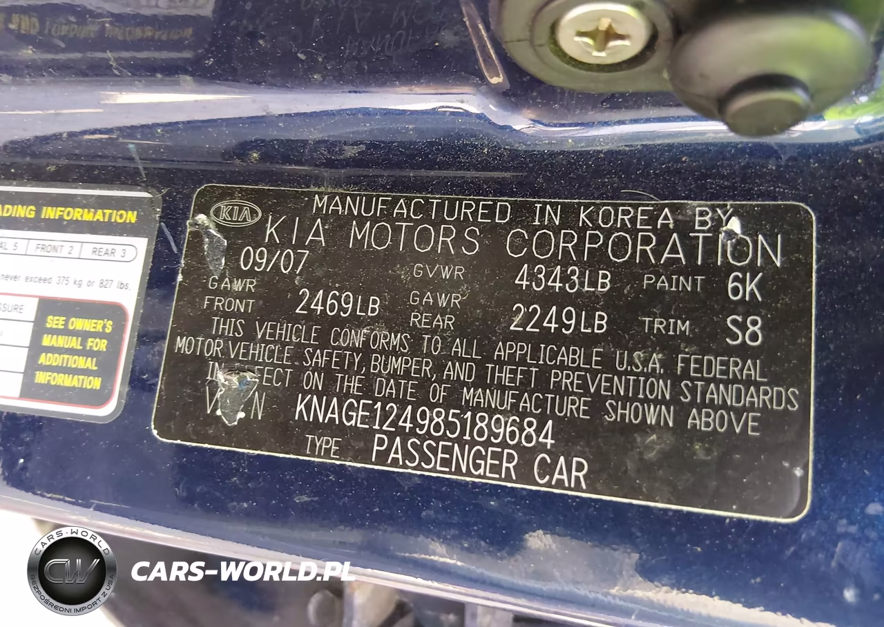 2008 Kia Optima Lx V6 VIN:KNAGE124985189684 - 9