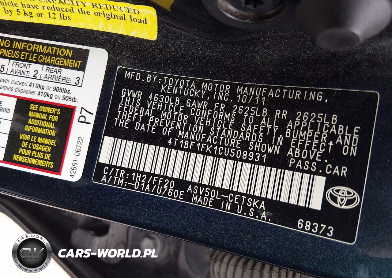 2012 Toyota Camry Se VIN:4T1BF1FK1CU508931 - 9
