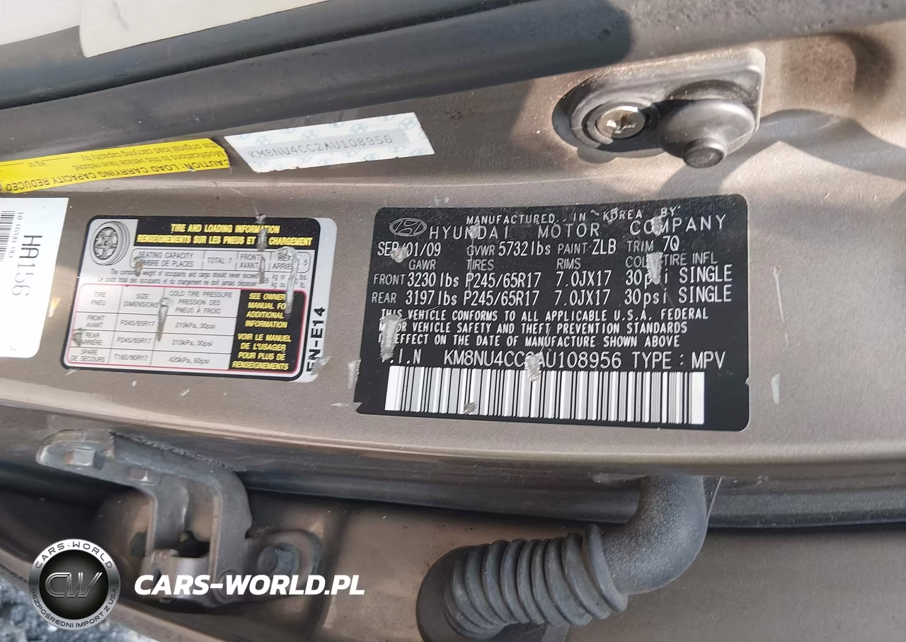 2010 Hyundai Veracruz Gls VIN:KM8NU4CC2AU108956 - 9