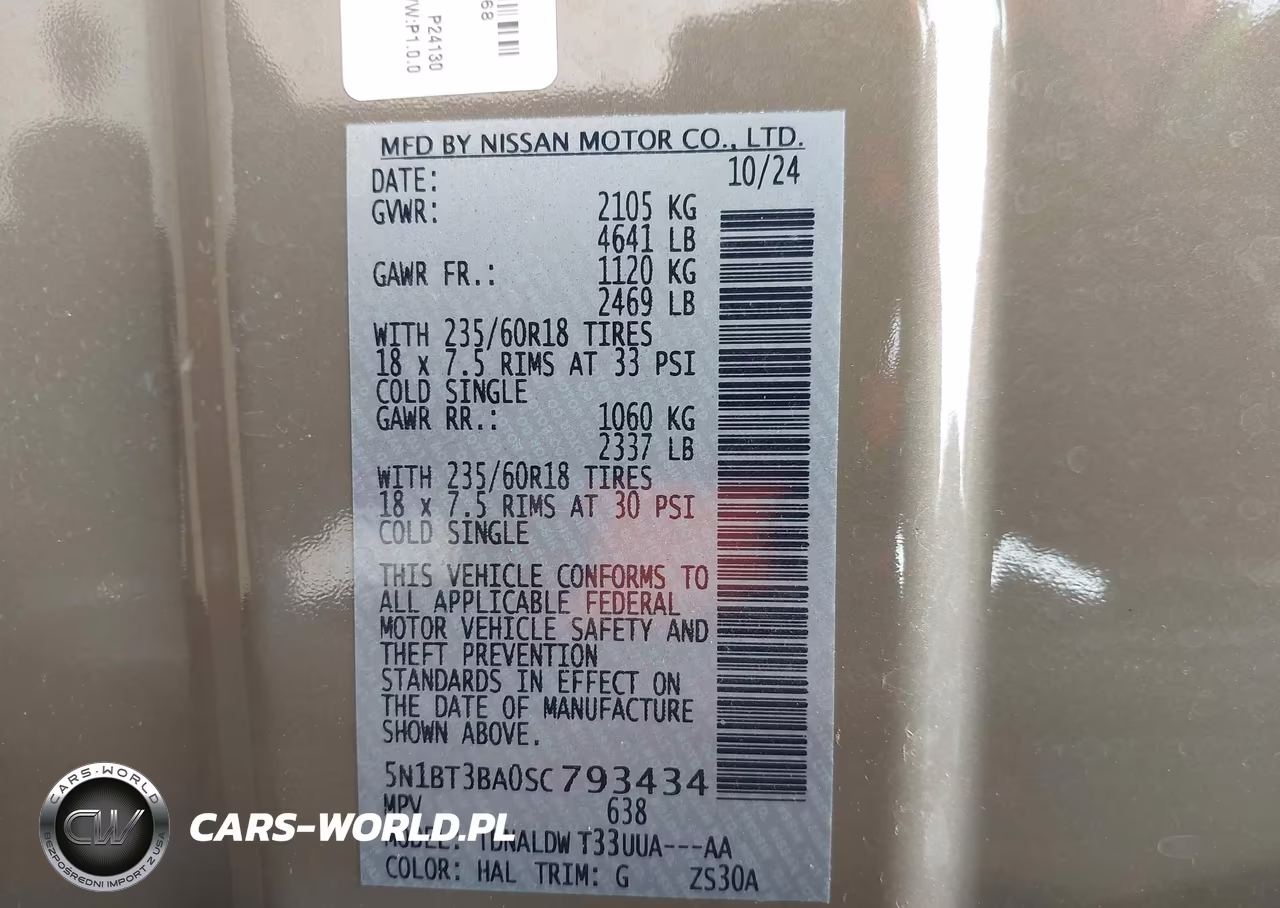2025 Nissan Rogue Sv Fwd VIN:5N1BT3BA0SC793434 - 9