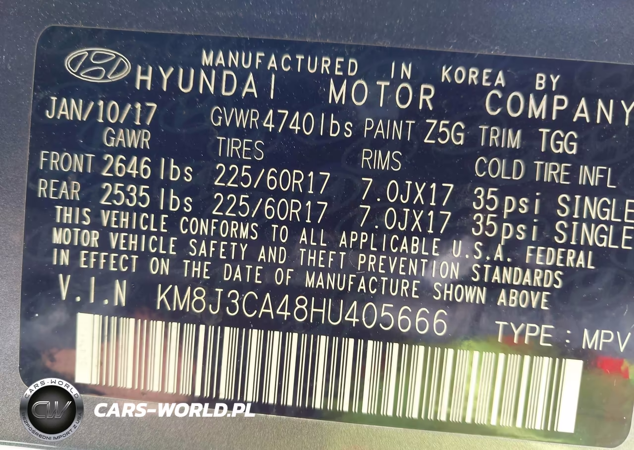2017 Hyundai Tucson Se VIN:KM8J3CA48HU405666 - 9