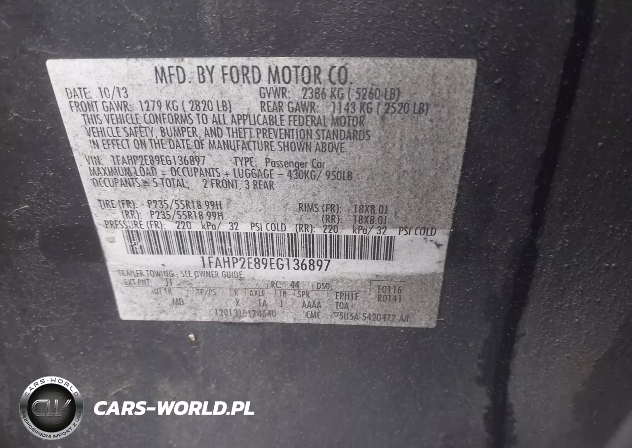 2014 Ford Taurus Sel VIN:1FAHP2E89EG136897 - 9