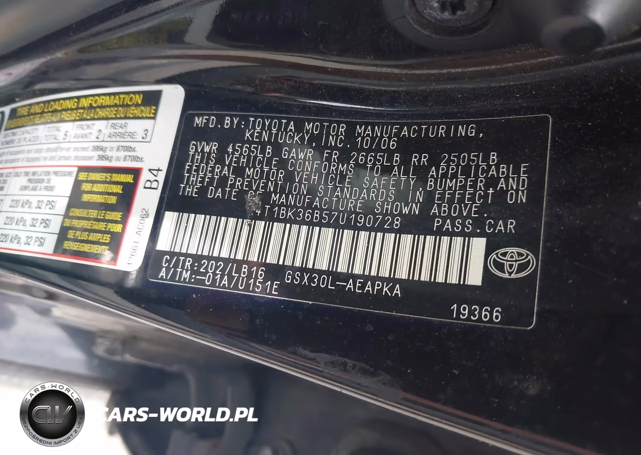 2007 Toyota Avalon Limited VIN:4T1BK36B57U190728 - 9