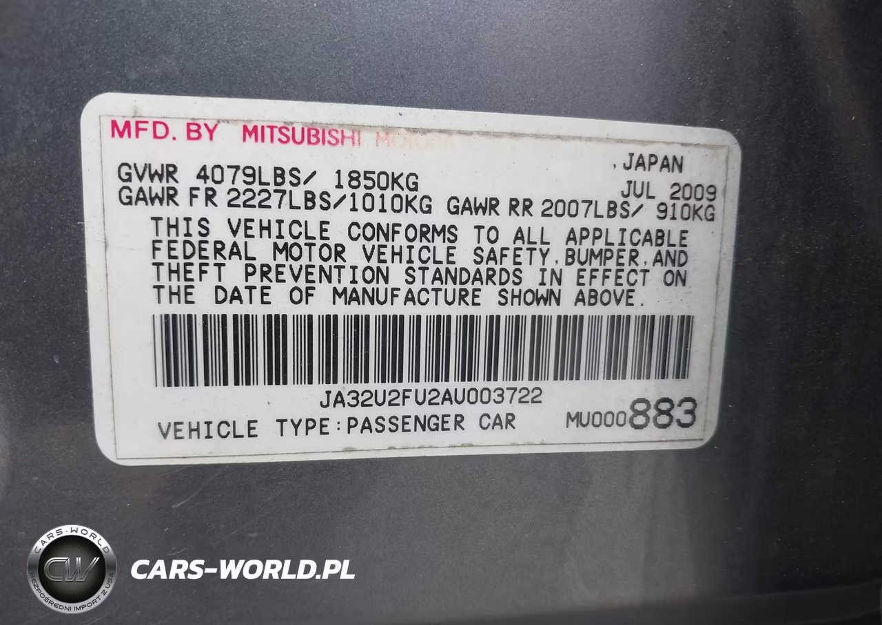 2010 Mitsubishi Lancer Es VIN:JA32U2FU2AU003722 - 9