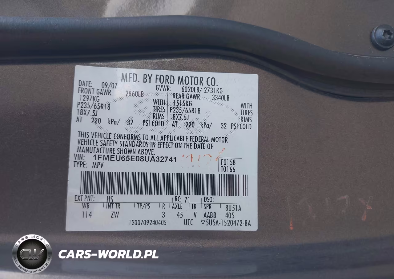 2008 Ford Explorer Limited VIN:1FMEU65E08UA32741 - 9