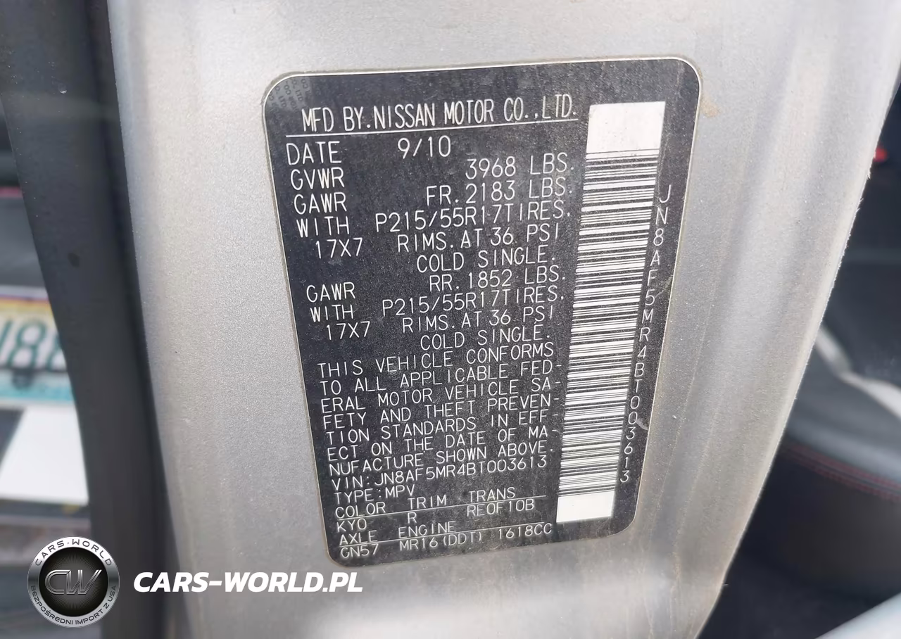 2011 Nissan Juke Sl VIN:JN8AF5MR4BT003613 - 9