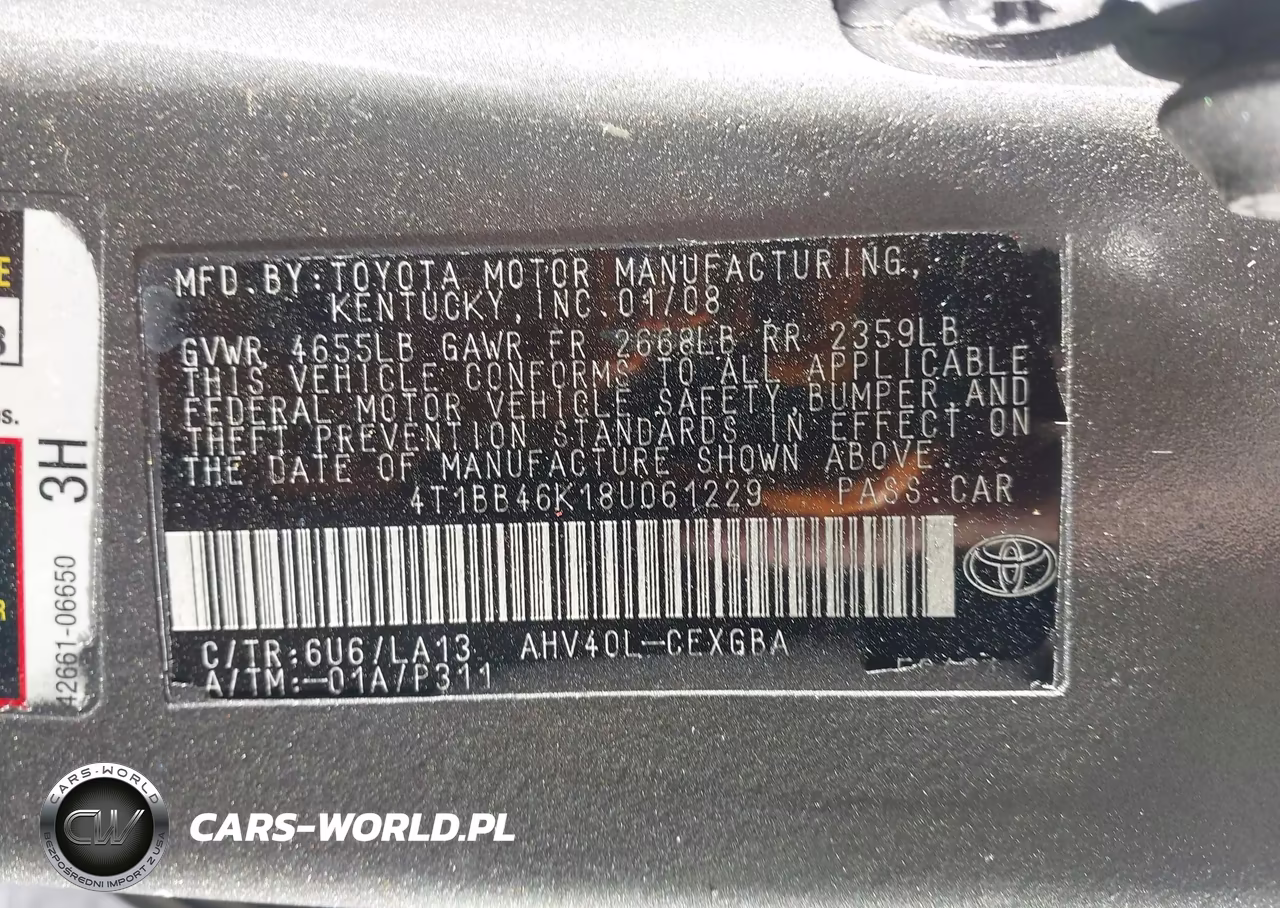 2008 Toyota Camry Hybrid VIN:4T1BB46K18U061229 - 9