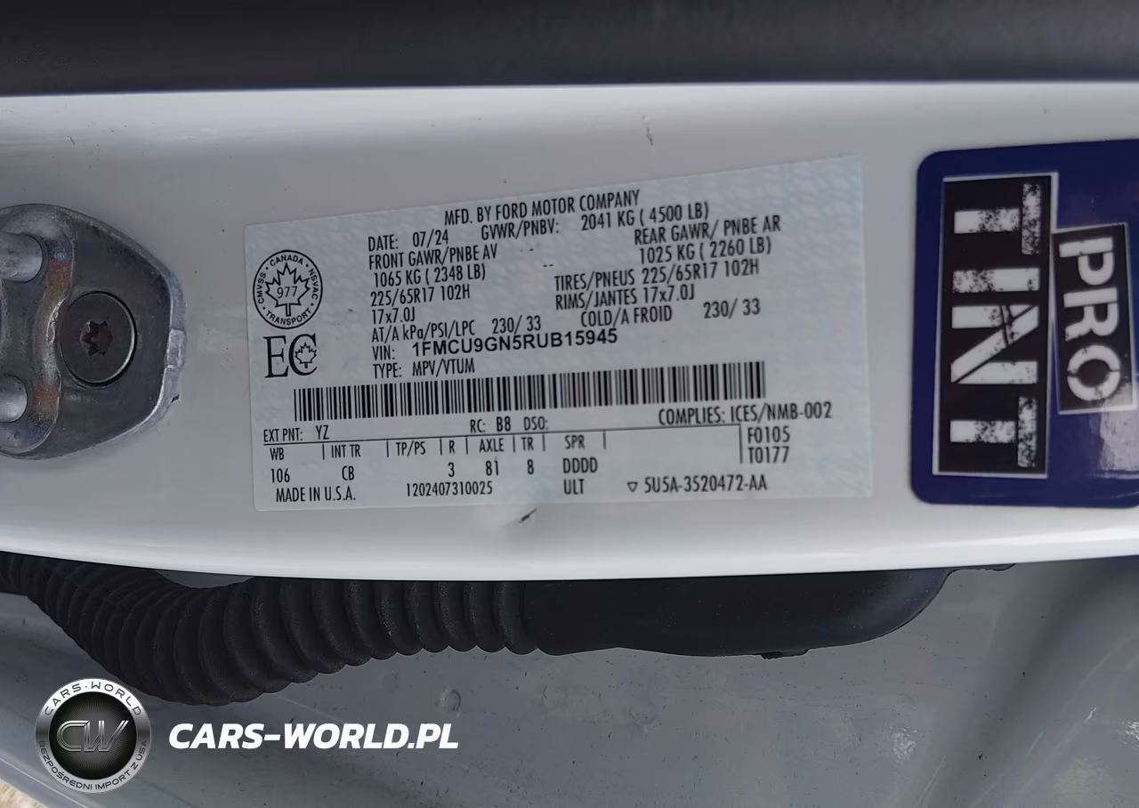 2024 Ford Escape Active VIN:1FMCU9GN5RUB15945 - 9