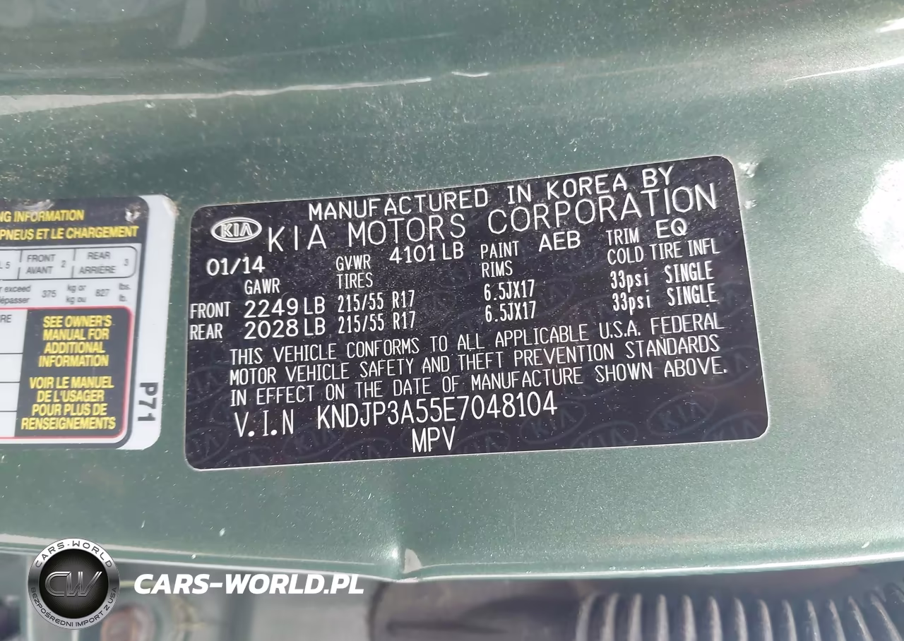 2014 Kia Soul + VIN:KNDJP3A55E7048104 - 9