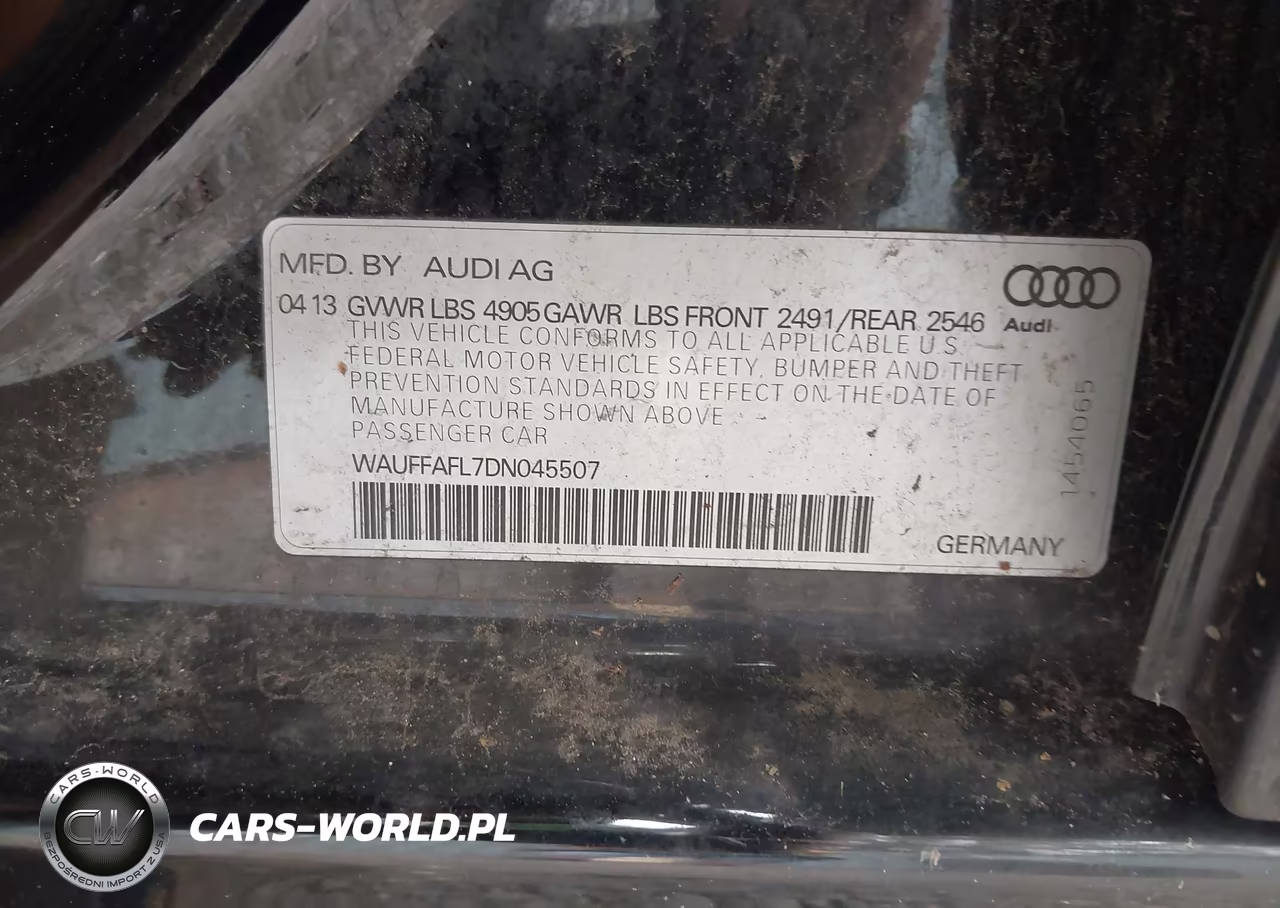 AUDI A4 PREMIUM VIN:WAUFFAFL7DN045507 - 9