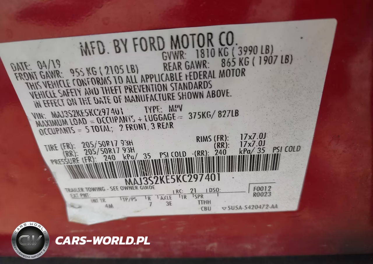 2019 Ford Ecosport Titanium VIN:MAJ3S2KE5KC297401 - 9