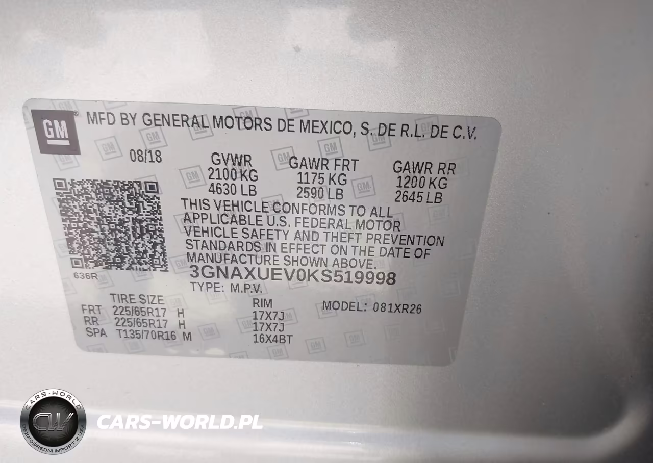 2019 Chevrolet Equinox Lt VIN:3GNAXUEV0KS519998 - 9