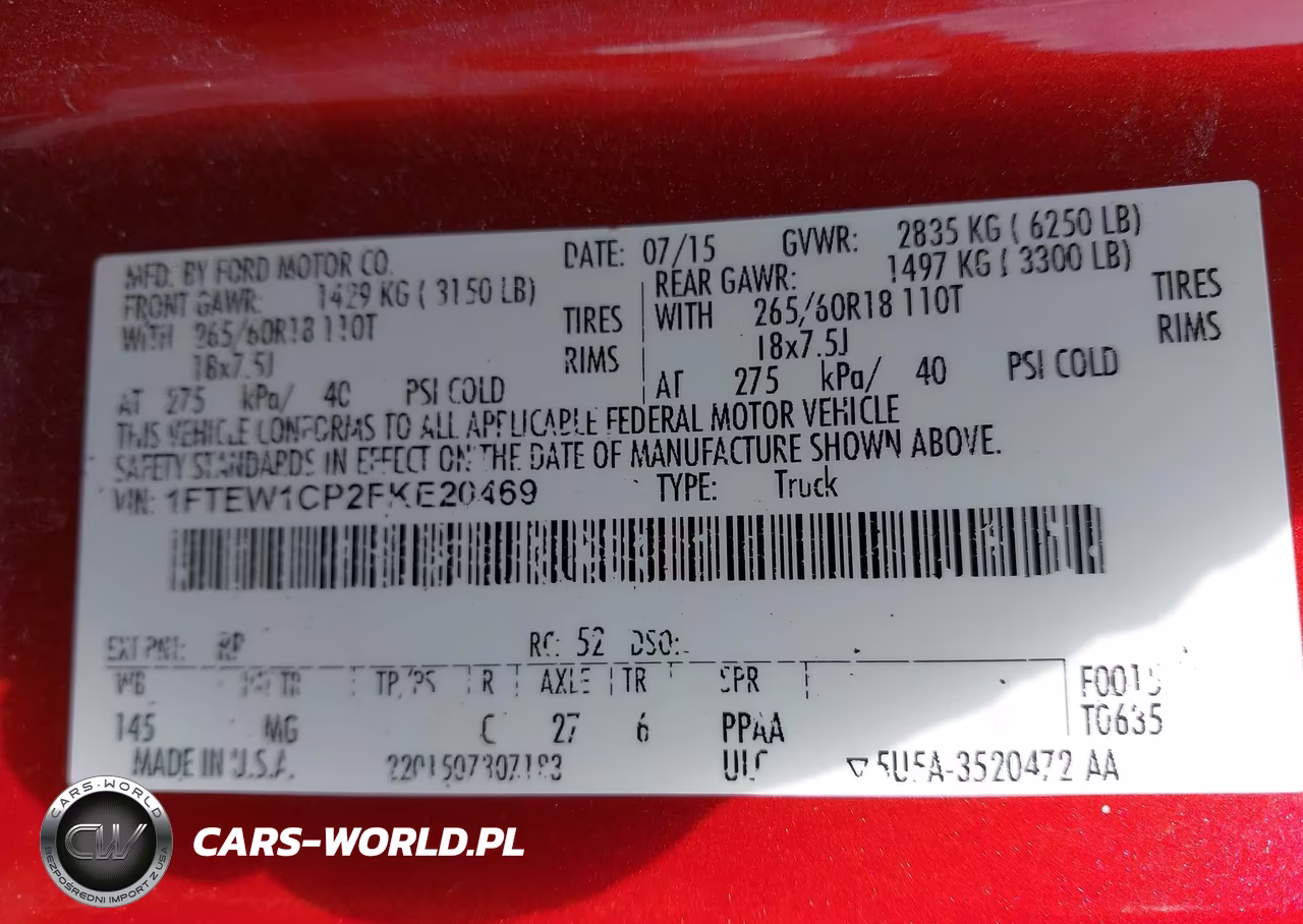 2015 Ford F-150 Xlt VIN:1FTEW1CP2FKE20469 - 9