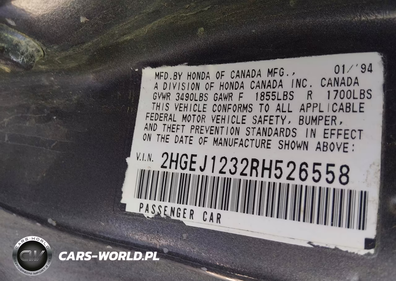 1994 Honda Civic Ex VIN:2HGEJ1232RH526558 - 9