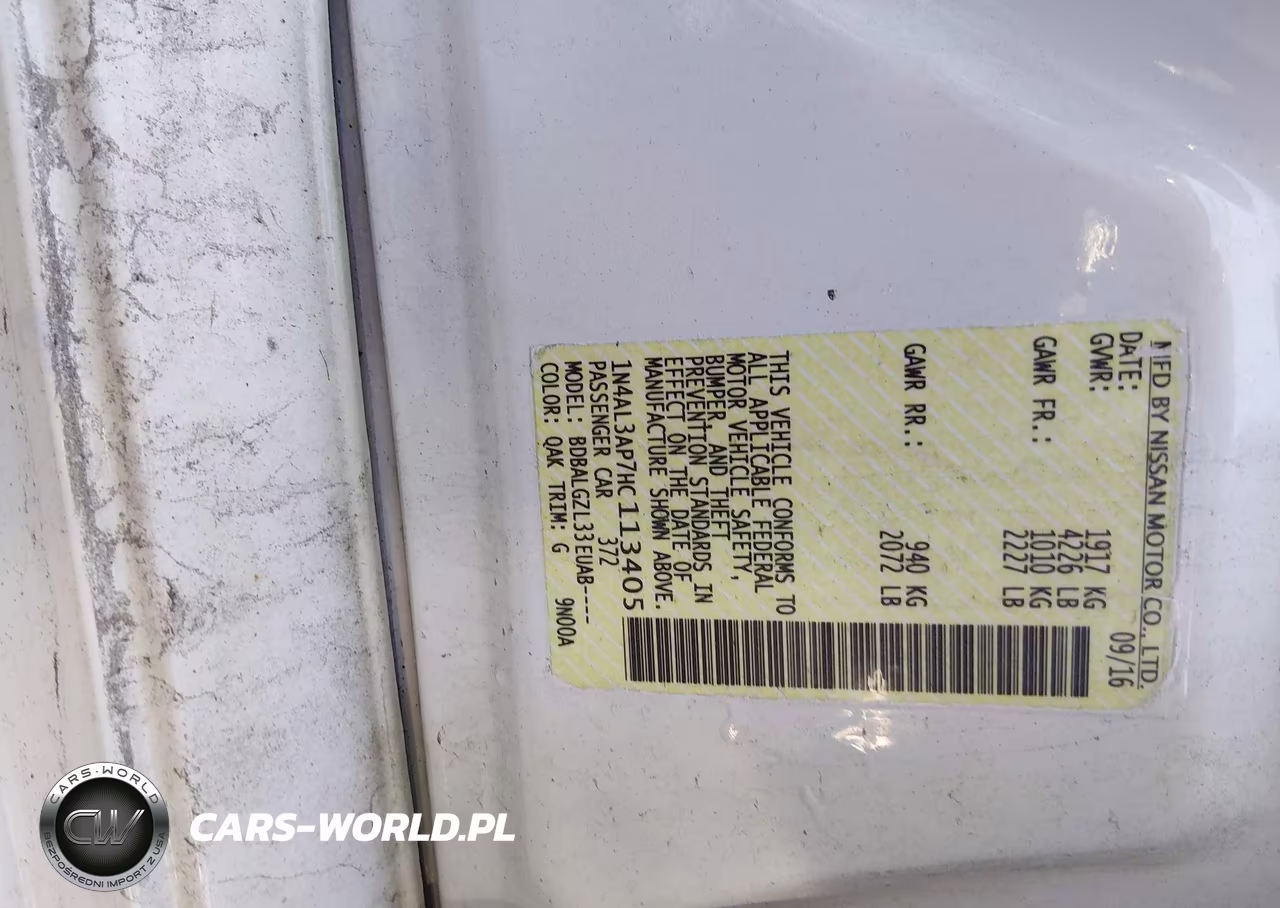 2017 Nissan Altima 2.5-2.5 S-2.5 Sl-2.5 Sr-2.5 Sv VIN:1N4AL3AP7HC113405 - 9