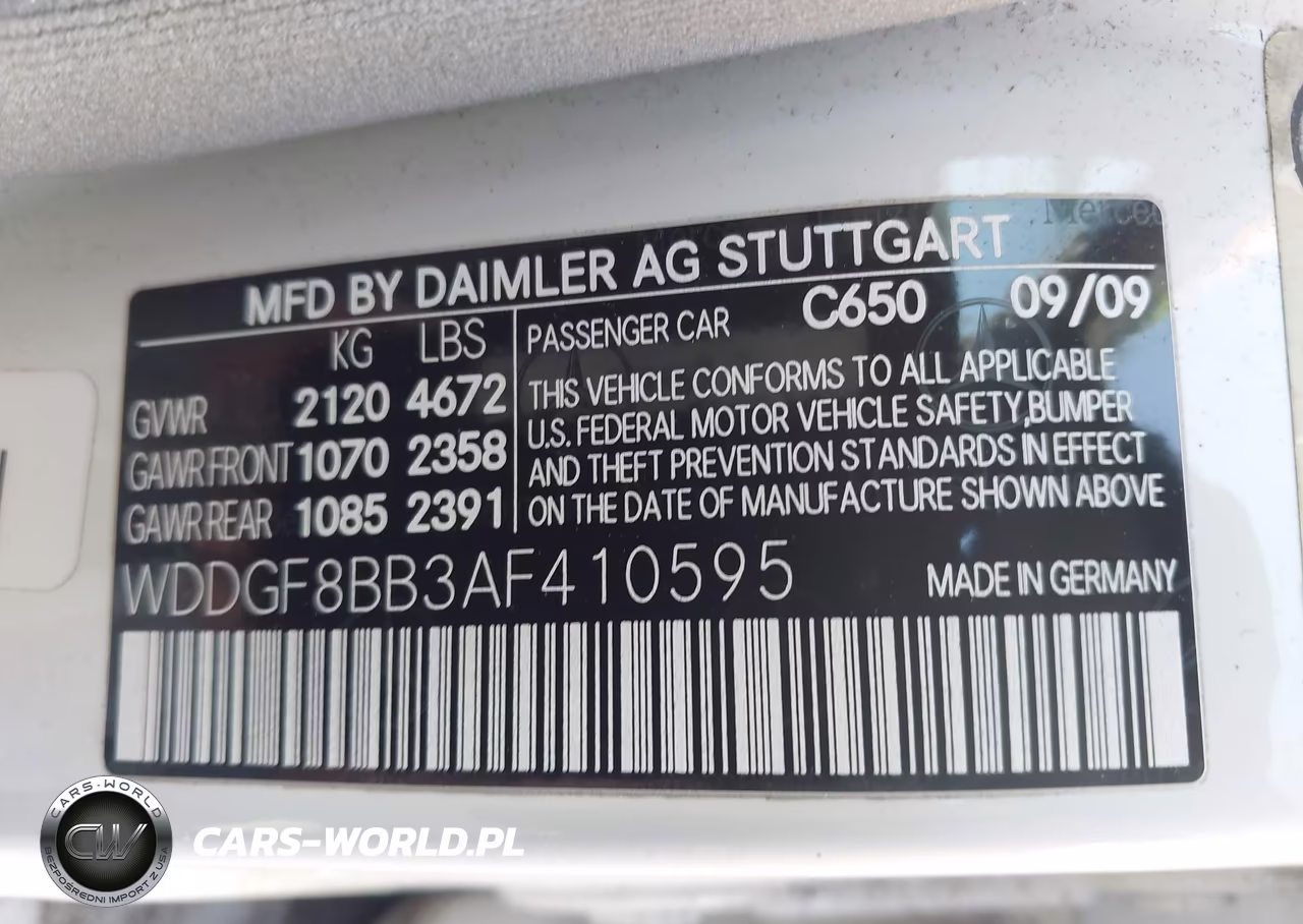 2010 Mercedes-Benz C 300 Luxury 4Matic-Sport 4Matic VIN:WDDGF8BB3AF410595 - 9
