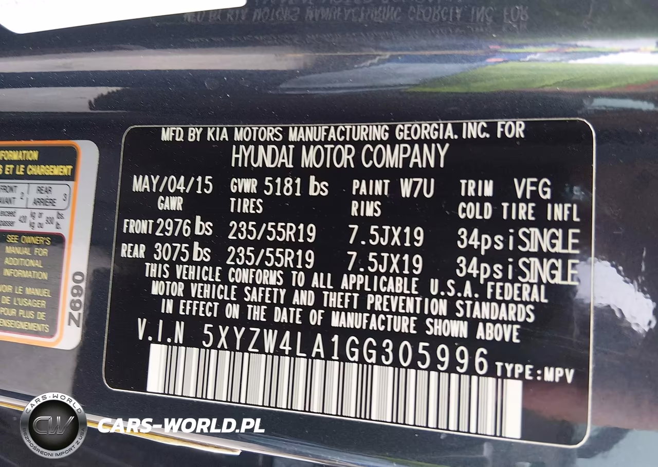 2016 Hyundai Santa Fe Sport 2.0L Turbo VIN:5XYZW4LA1GG305996 - 9