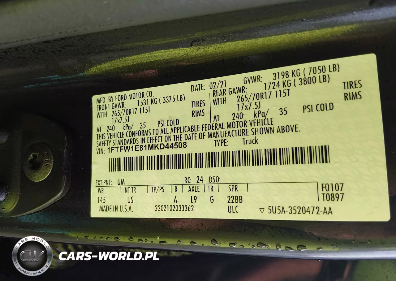 2021 Ford F-150 Xlt VIN:1FTFW1E81MKD44508 - 9