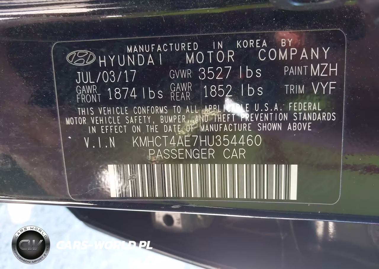 2017 Hyundai Accent Value Edition VIN:KMHCT4AE7HU354460 - 9