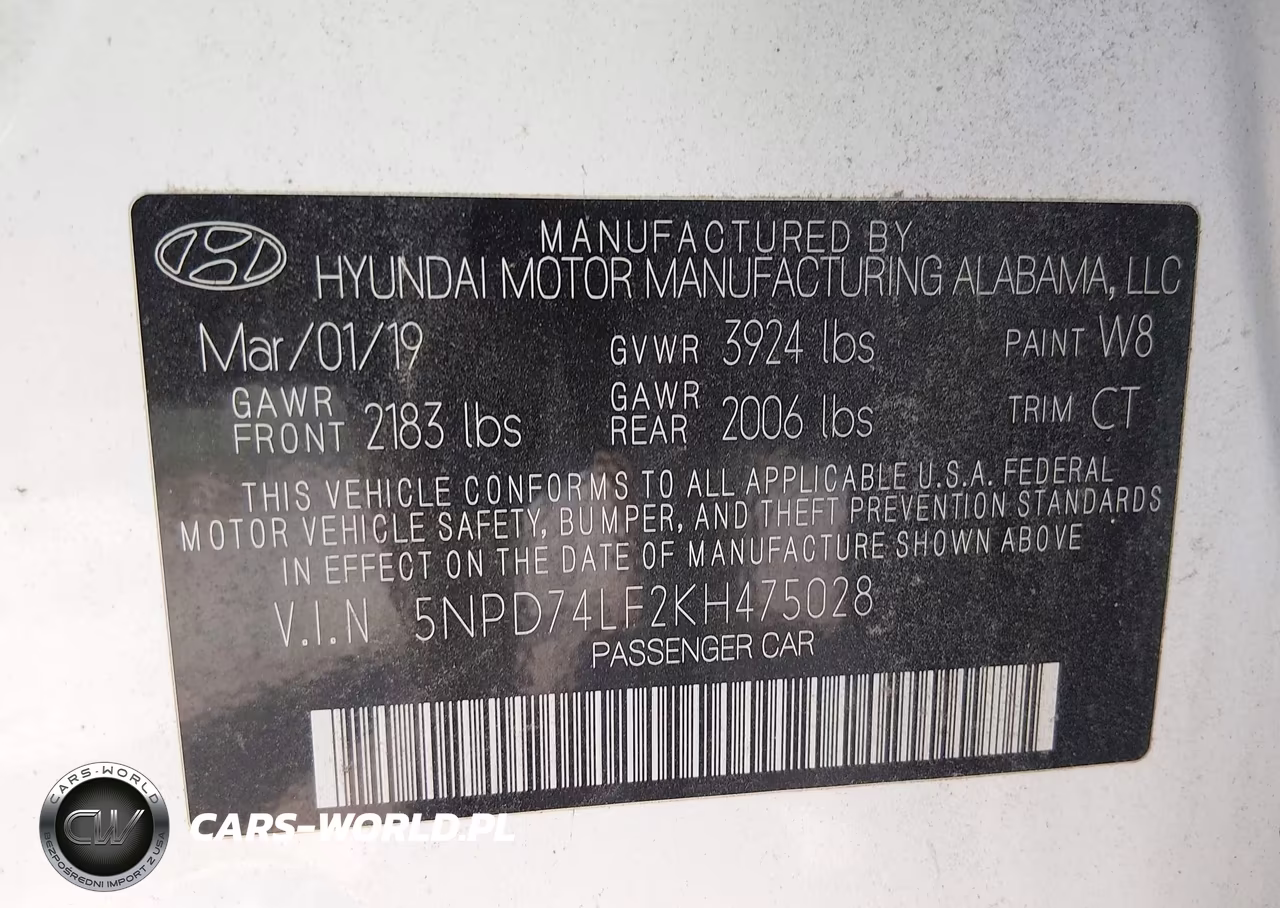 2019 Hyundai Elantra Se VIN:5NPD74LF2KH475028 - 9