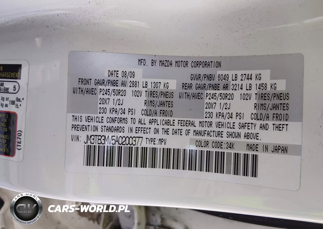 2010 Mazda Cx-9 Grand Touring VIN:JM3TB3MV5A0200377 - 9