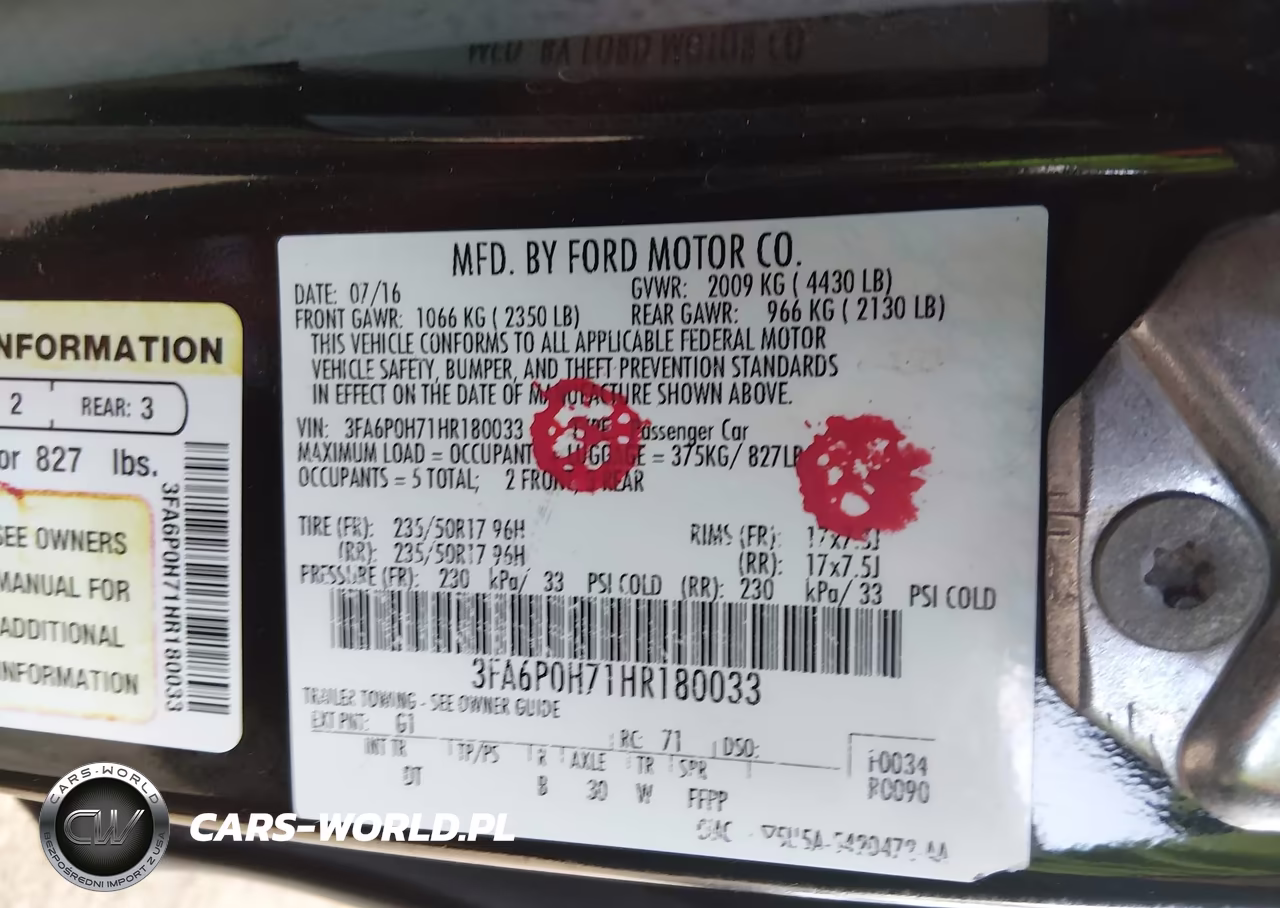 2017 Ford Fusion Se VIN:3FA6P0H71HR180033 - 9