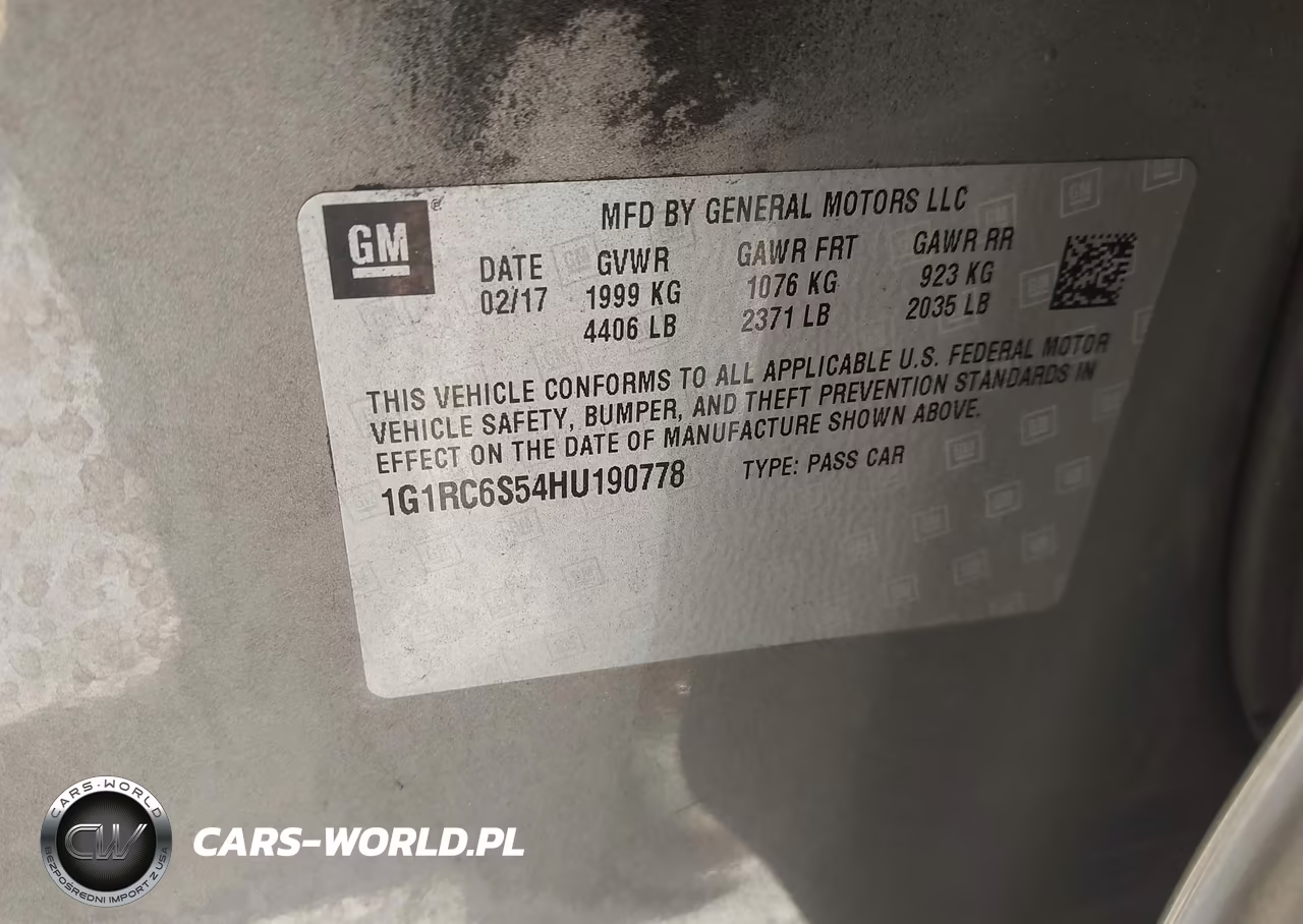 2017 Chevrolet Volt Lt VIN:1G1RC6S54HU190778 - 9