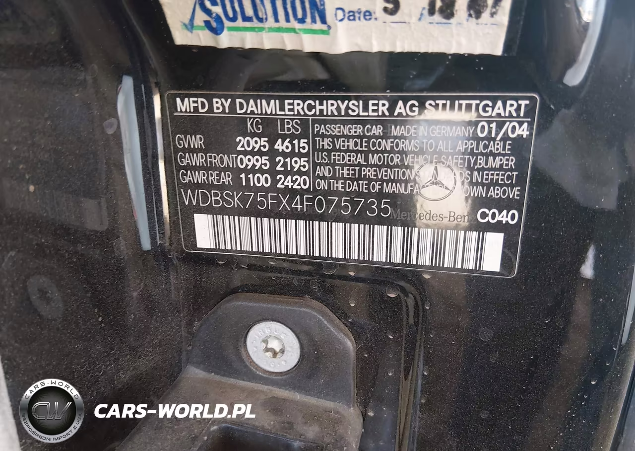 2004 Mercedes-Benz Sl 500 VIN:WDBSK75FX4F075735 - 9