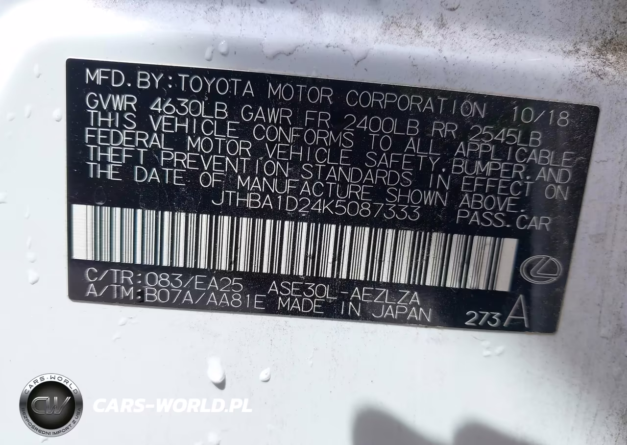 2019 Lexus Is 300 VIN:JTHBA1D24K5087333 - 9