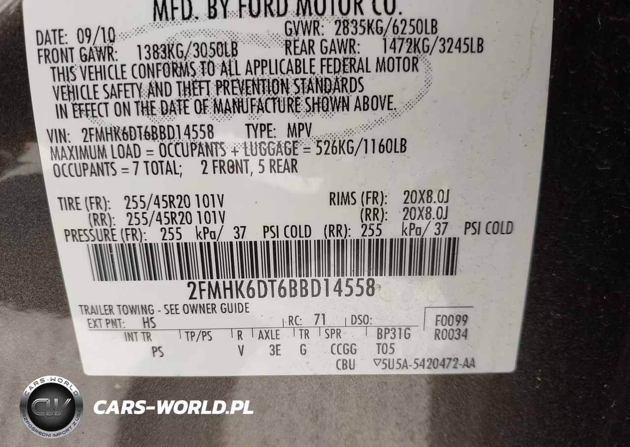 2011 Ford Flex Limited VIN:2FMHK6DT6BBD14558 - 9