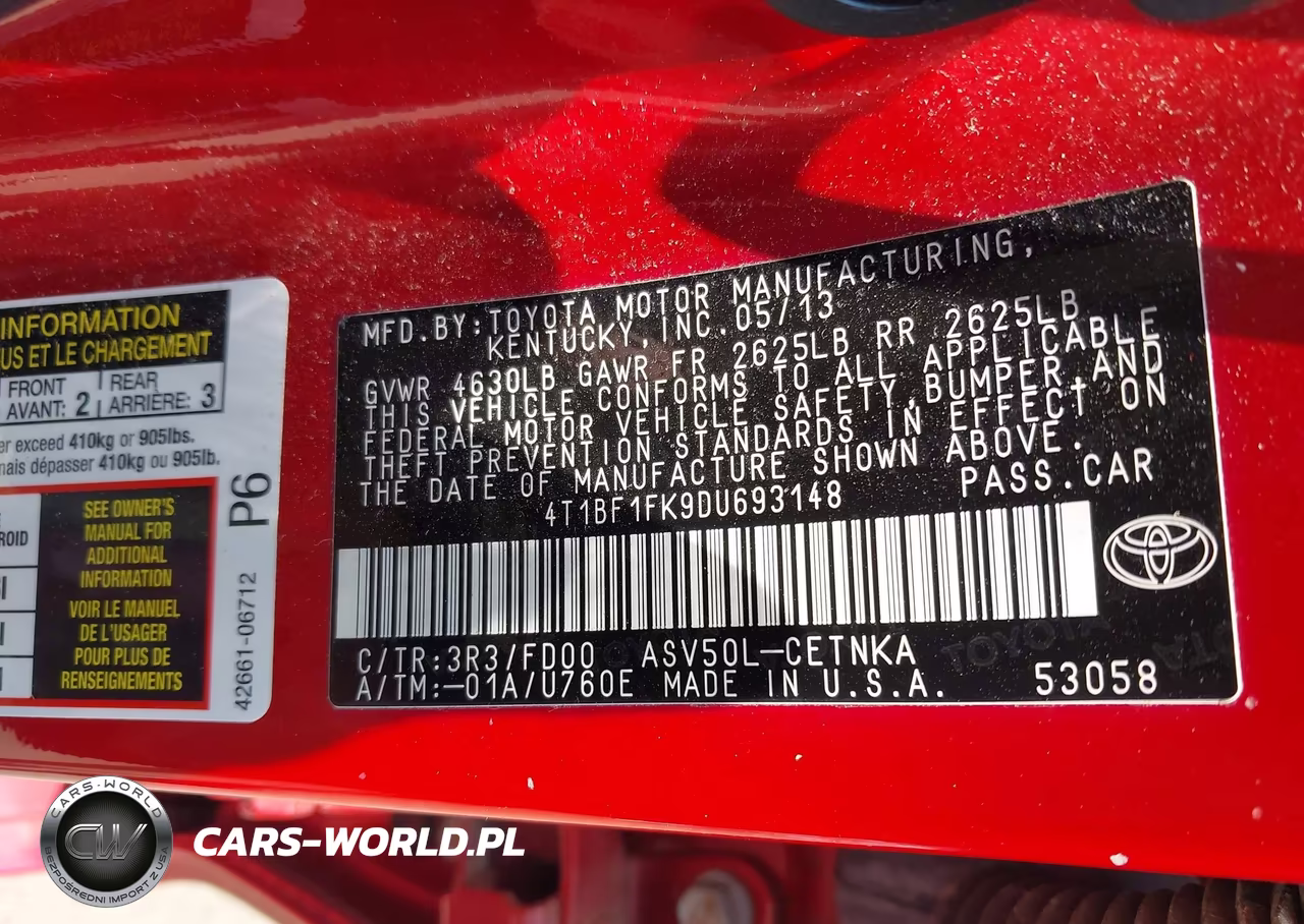 2013 Toyota Camry Le VIN:4T1BF1FK9DU693148 - 9