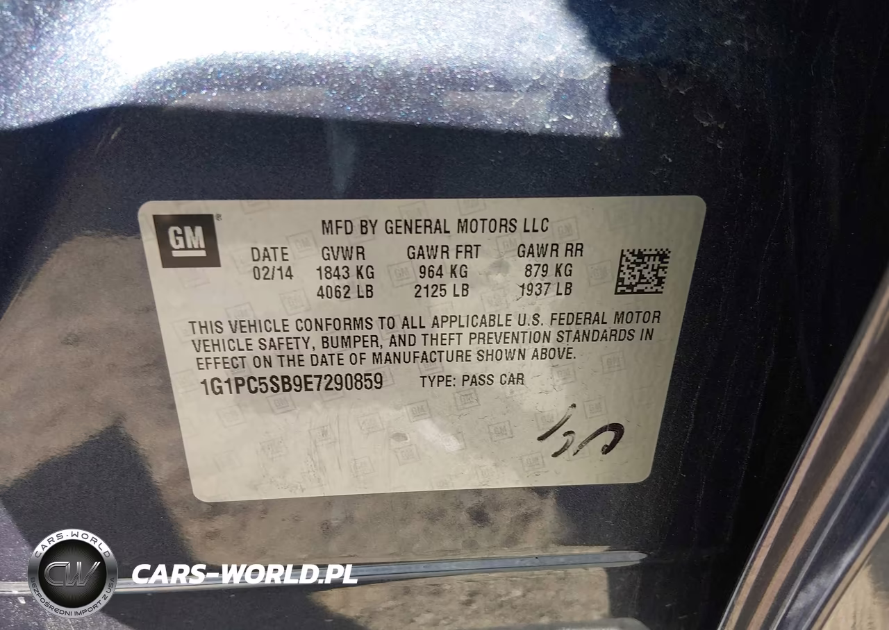 2014 Chevrolet Cruze 1Lt Auto VIN:1G1PC5SB9E7290859 - 9