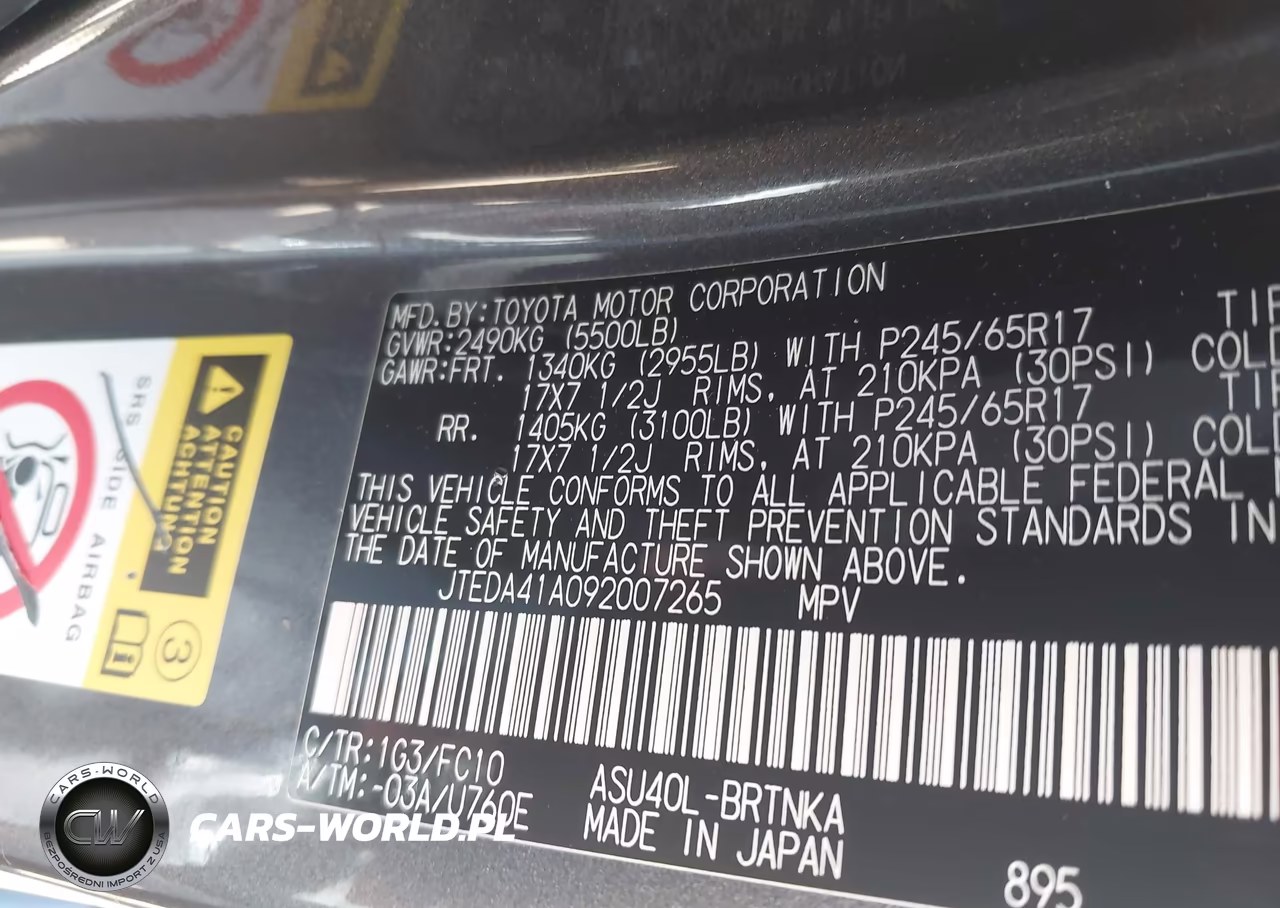 2009 Toyota Highlander VIN:JTEDA41A092007265 - 9