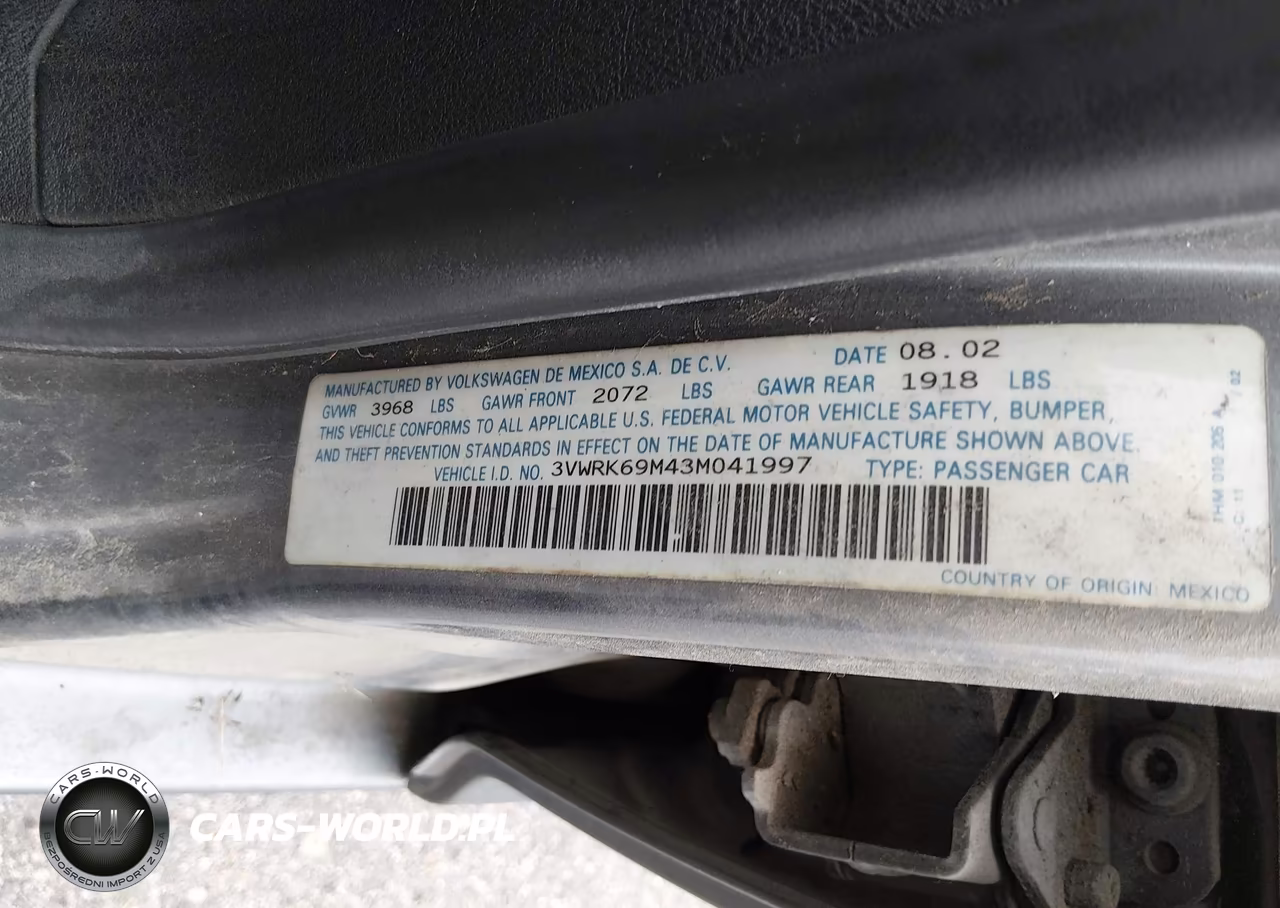 2003 Volkswagen Jetta Gl VIN:3VWRK69M43M041997 - 9