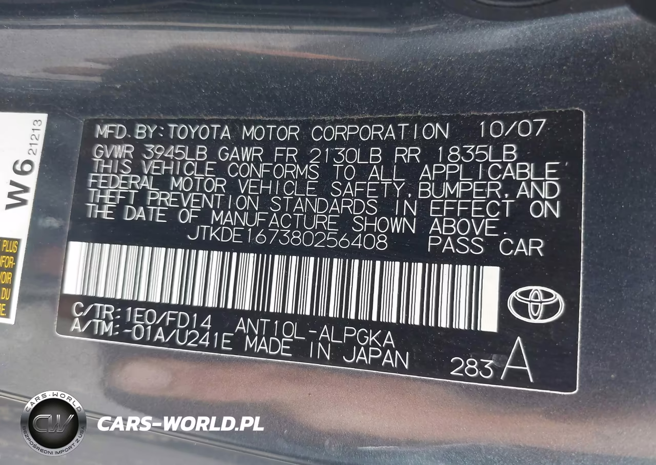 2008 Scion Tc VIN:JTKDE167380256408 - 9