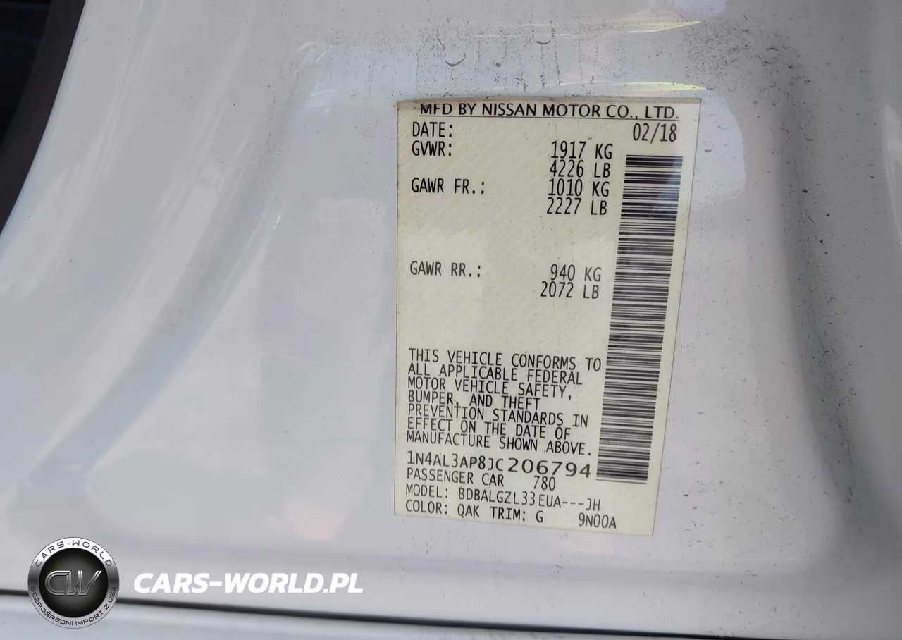 2018 Nissan Altima 2.5 S VIN:1N4AL3AP8JC206794 - 9