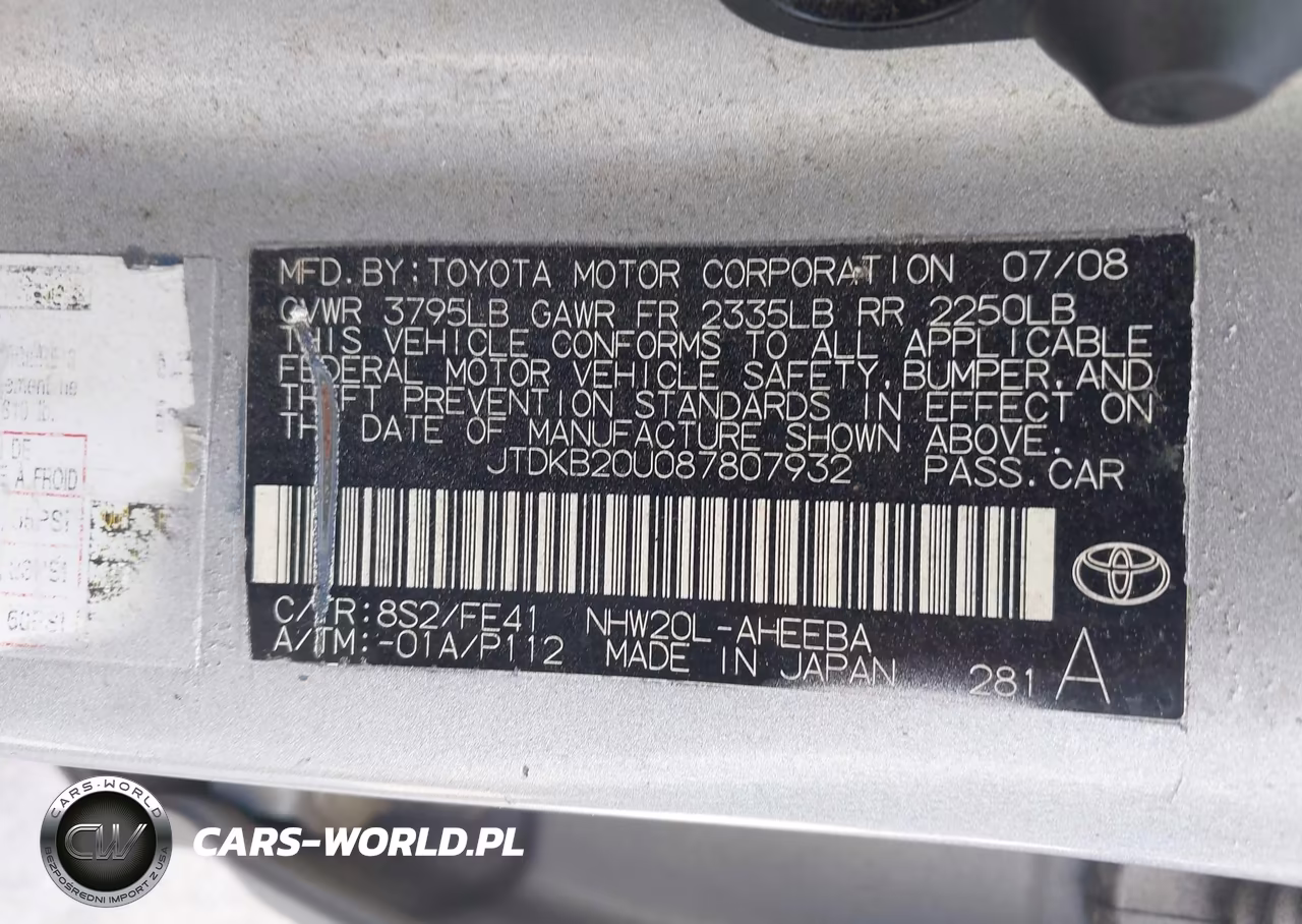 2008 Toyota Prius VIN:JTDKB20U087807932 - 9