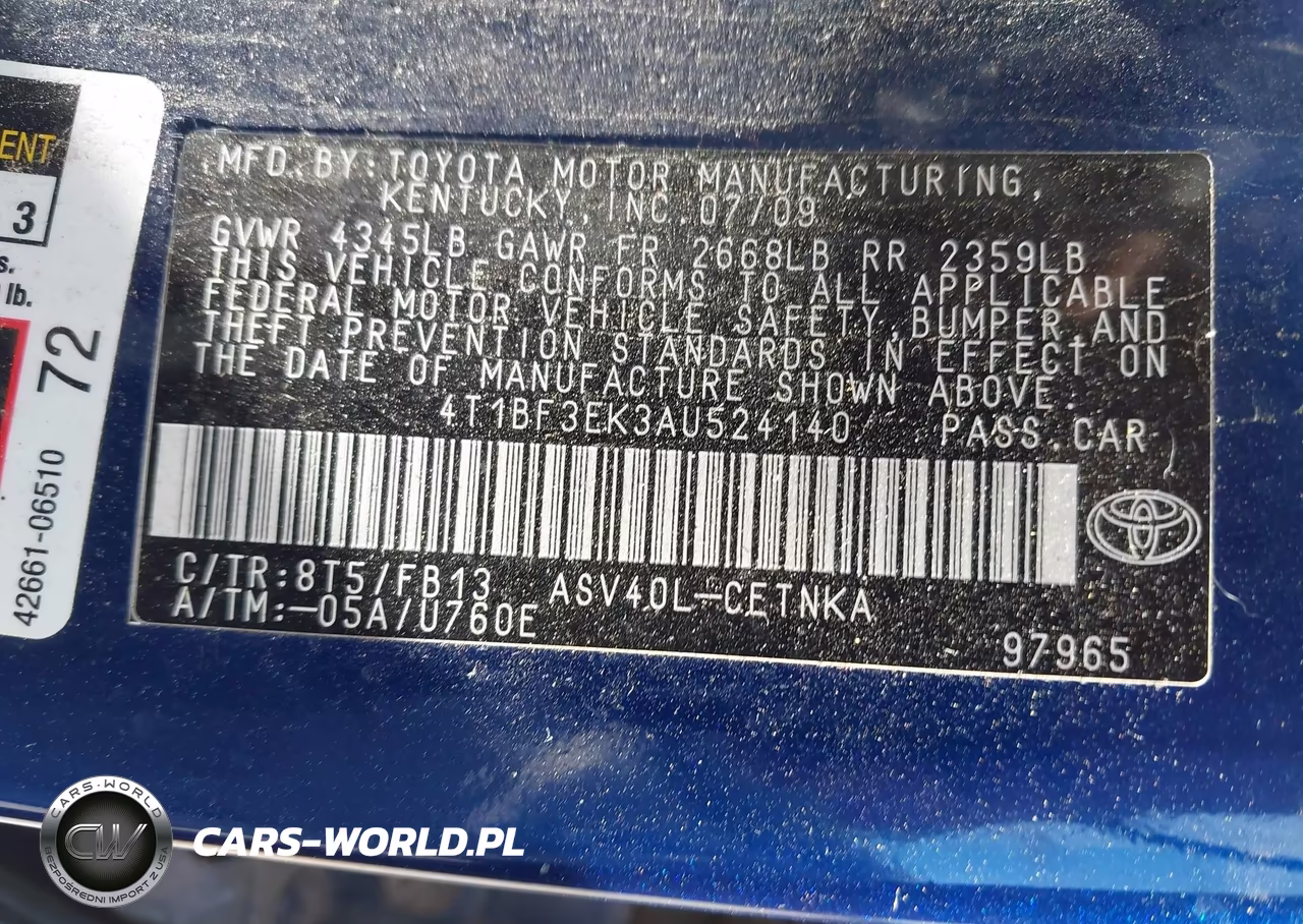 2010 Toyota Camry Le VIN:4T1BF3EK3AU524140 - 9
