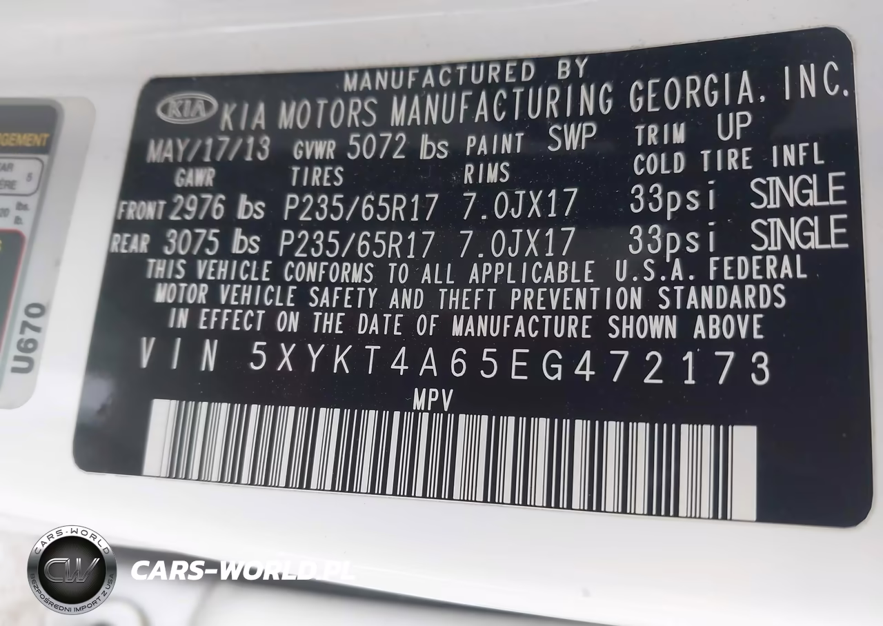 2014 Kia Sorento Lx VIN:5XYKT4A65EG472173 - 9