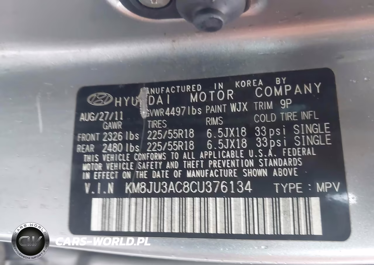2012 Hyundai Tucson Limited VIN:KM8JU3AC8CU376134 - 9