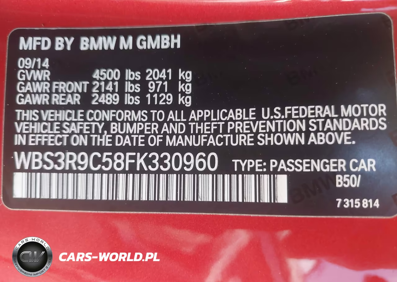 2015 BMW M4 VIN:WBS3R9C58FK330960 - 9