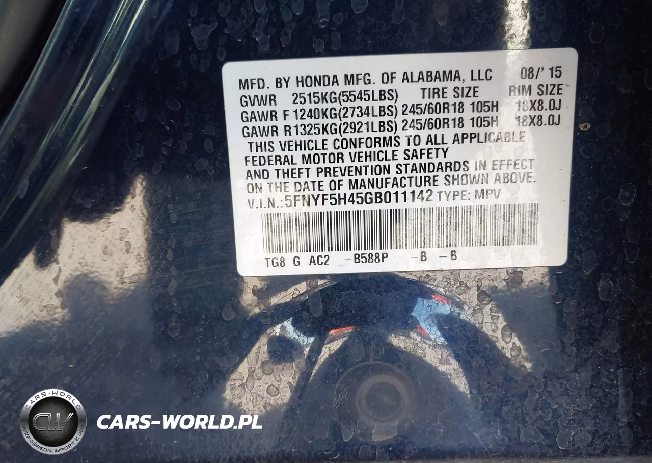2016 Honda Pilot Ex VIN:5FNYF5H45GB011142 - 9