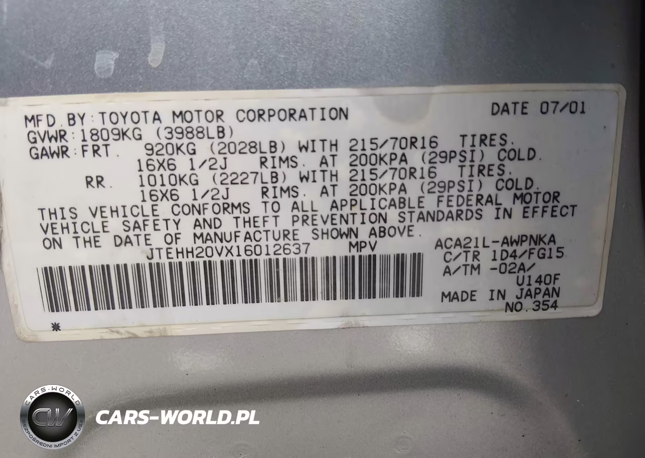 2001 Toyota Rav4 VIN:JTEHH20VX16012637 - 9