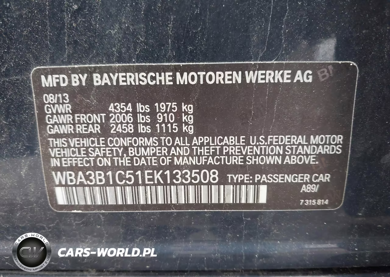 2014 BMW 320I VIN:WBA3B1C51EK133508 - 9