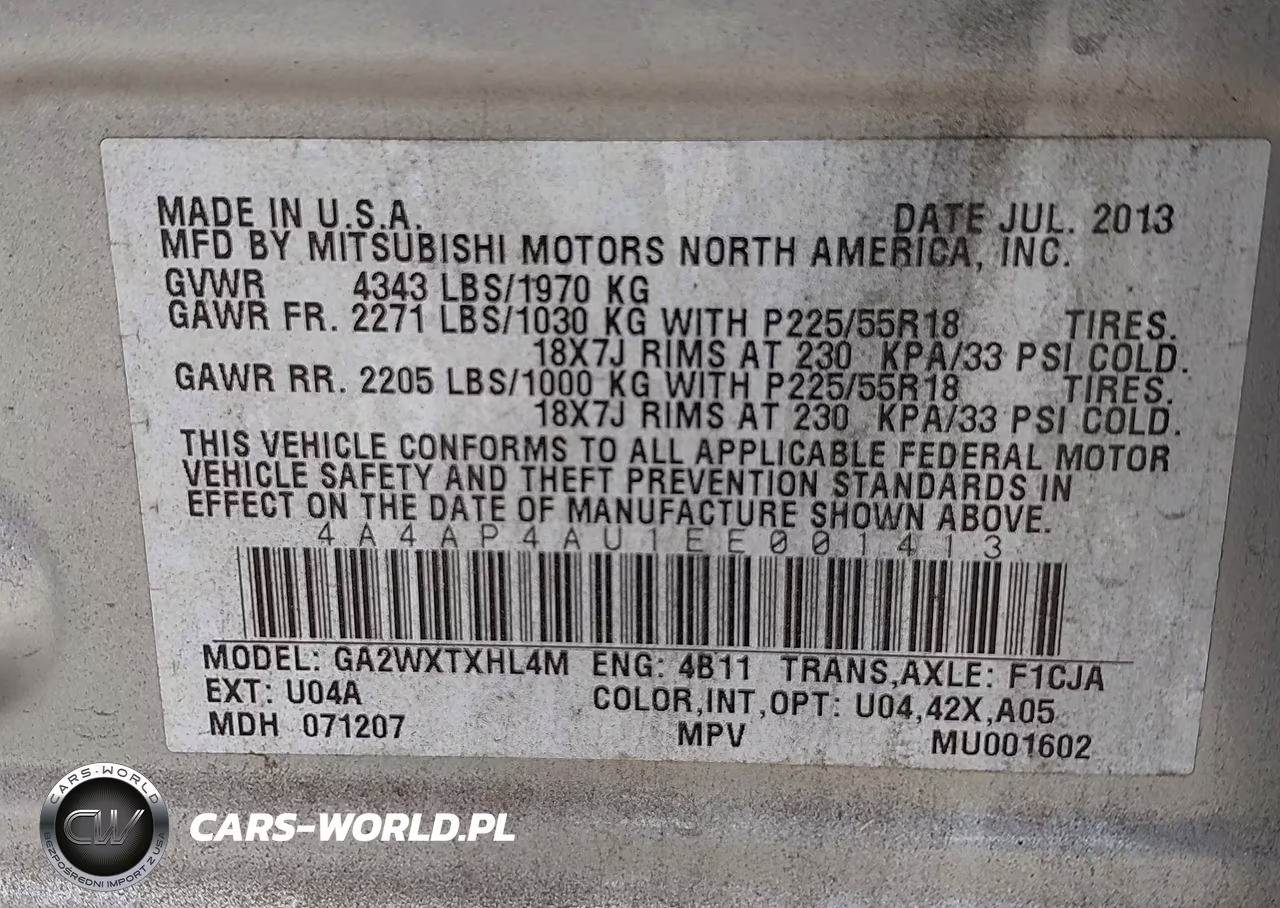 2014 Mitsubishi Outlander Sport Se VIN:4A4AP4AU1EE001413 - 9