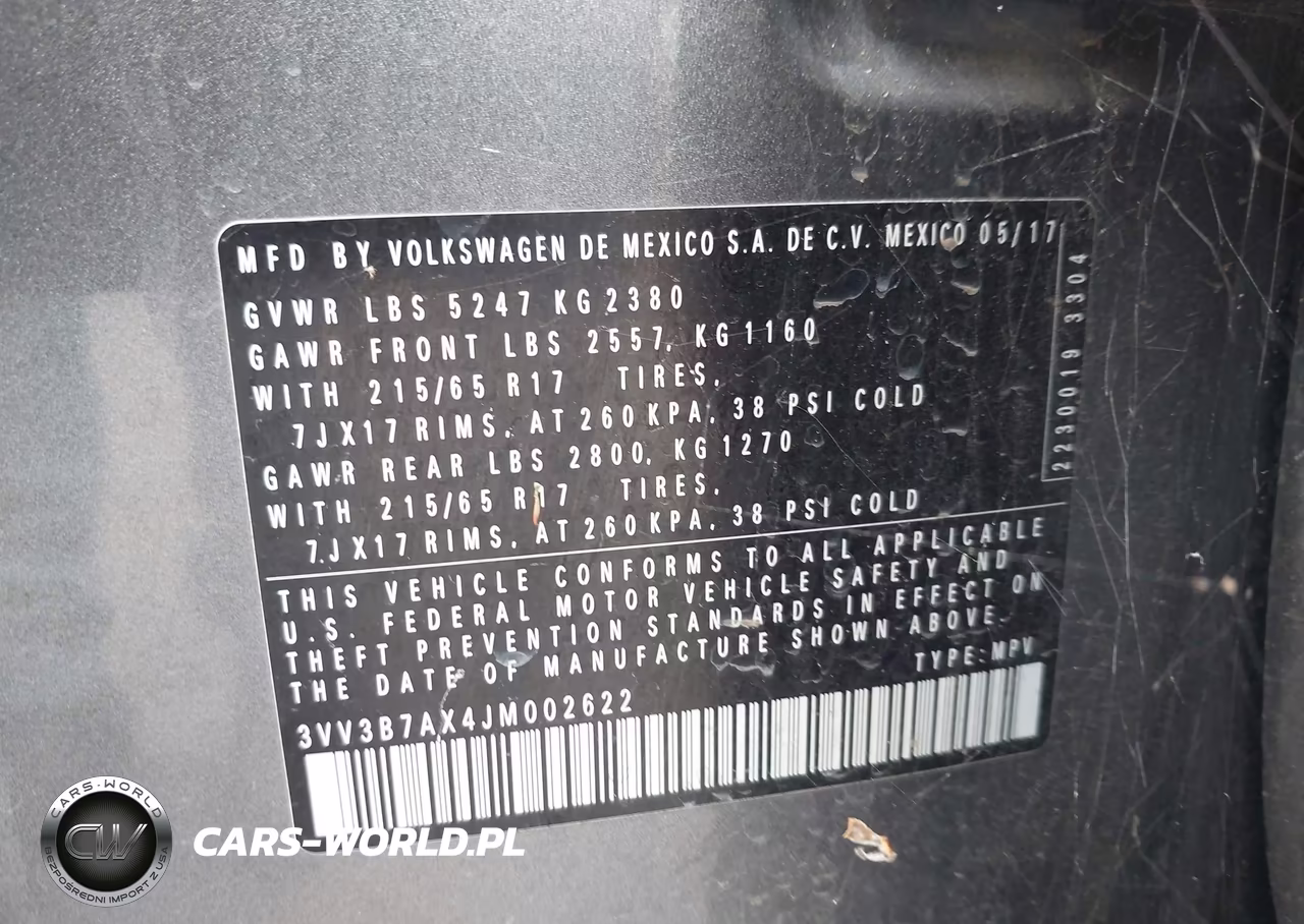 2018 Volkswagen Tiguan 2.0T Se-2.0T Sel VIN:3VV3B7AX4JM002622 - 9
